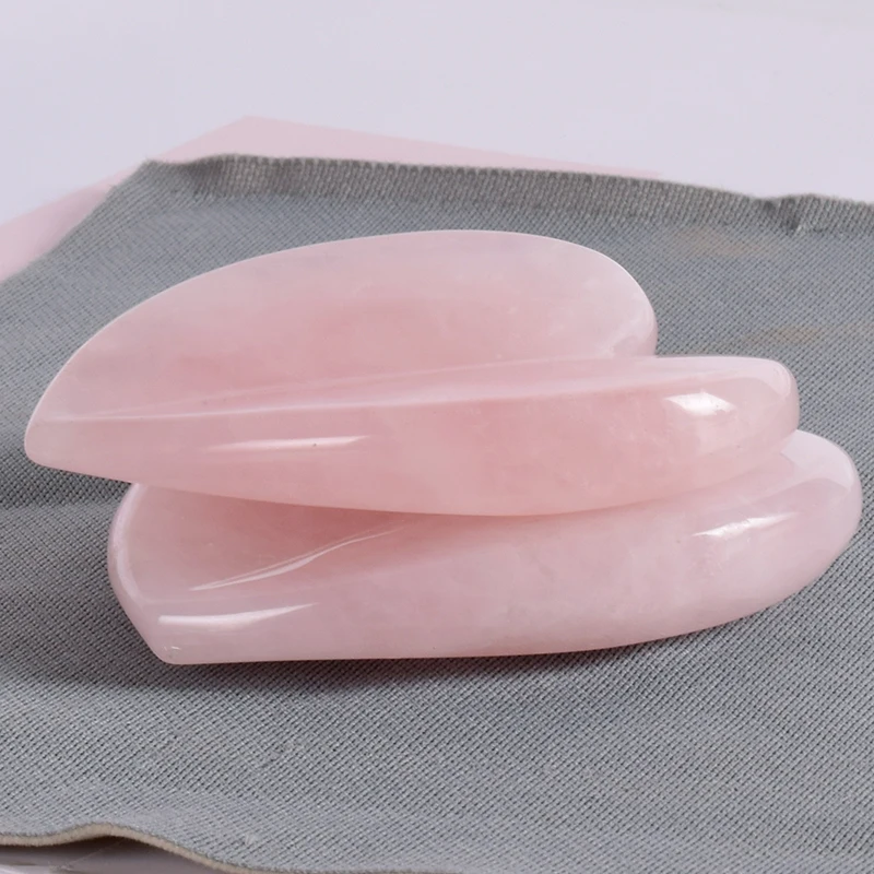 Большой размер Gua Sha инструмент натуральный розовый кварц Любовь Сердце массаж лица спа иглоукалывание выскабливание Исцеление Зеленый Камень Здоровье