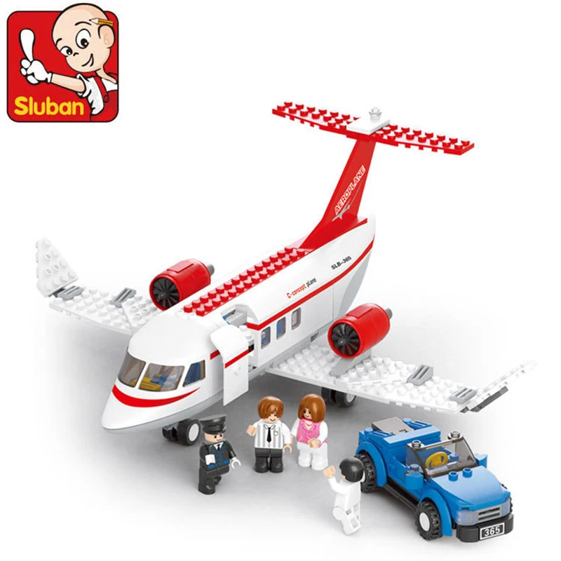 

Sluban City Air Bus Building Block Aviation Airport C-concept Plane DIY Model Figures Bricks Children Toys Compatible Legoland