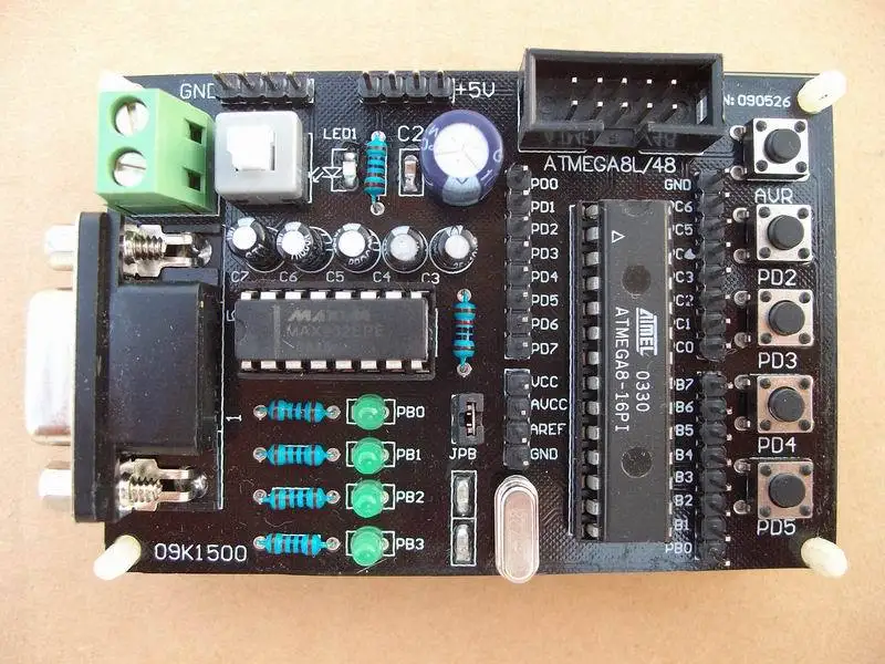 

Free Shipping! 1pc ATMEGA8L streamline development board + USB microcontroller download cable