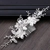 2022 New Design Silver Pearl Hair Jewelry Handmade Crystal Wedding Tiara Hair Combs Hot Sale Headpiece Bridal Hair Accessories ► Photo 2/6
