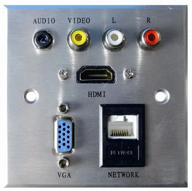 2019 HDMI 3RCA VGA композитный разъем для аудио видео настенной лицевой панели выхода 50