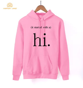 

Women Social Hoodies It Started With A Hi Letters Print Sweatshirts 2020 Spring Autumn Harajuku Fleece Hoodie Casual Tracksuit