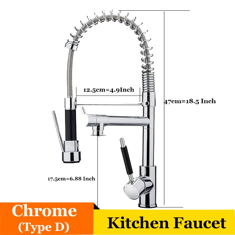 Kitchenпружинный кран W/Pull Down ABS распылительная головка с одной ручкой смеситель для горячей и холодной воды Керамический клапан на бортике