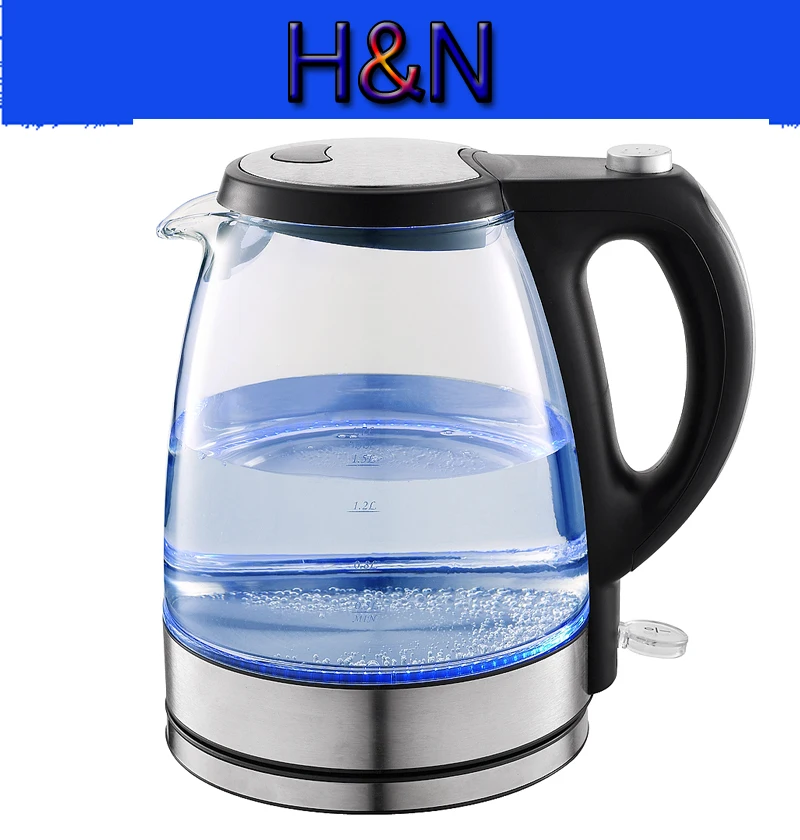 Blue LED Electric Kettle Automatic Water Kettle Electric Glass Kettle Water Pot 1.7L Teakettle