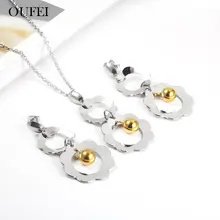 OUFEI Шарм Цепочки и ожерелья и серьги комплект в богемном стиле Нержавеющая сталь ювелирные изделия женские Для женщин ювелирные аксессуары ‒ серёжки