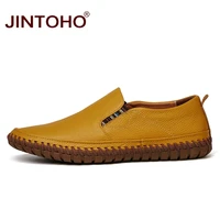 JINTOHO Big Size Men Genuine Leather Shoes Slip On Black Shoes Real Leather Loafers Mens Moccasins Shoes Italian Designer Shoes 5