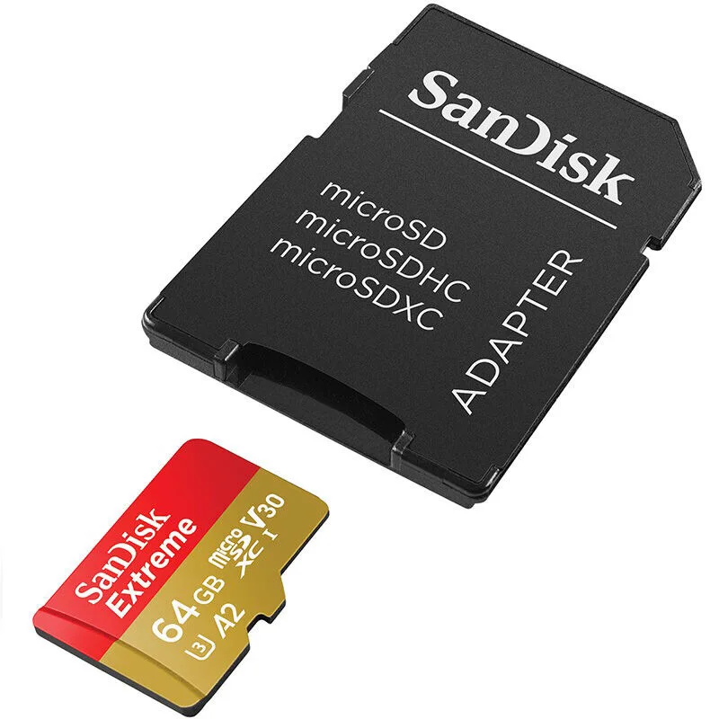 Двойной Флеш-накопитель SanDisk бренд новая 64 ГБ, устройство чтения карт памяти Micro SD карты памяти C10 U3 A2 V30 4K Extreme скорости sd-карты до 160 МБ/с