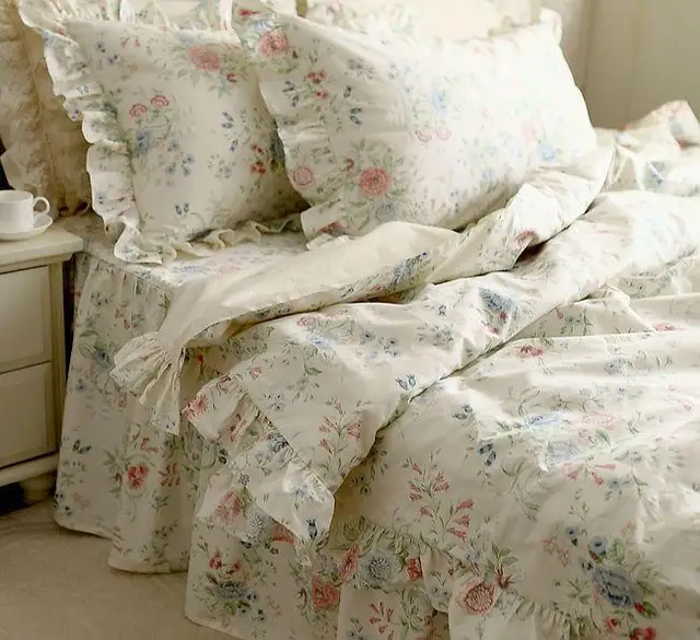 nordic floral bedding set4 pc vintage beautiful country style home textiles full king queen - Vintage Bedding nordic floral bedding set4 pc vintage beautiful country style home textiles full king queen - Vintage Bedding