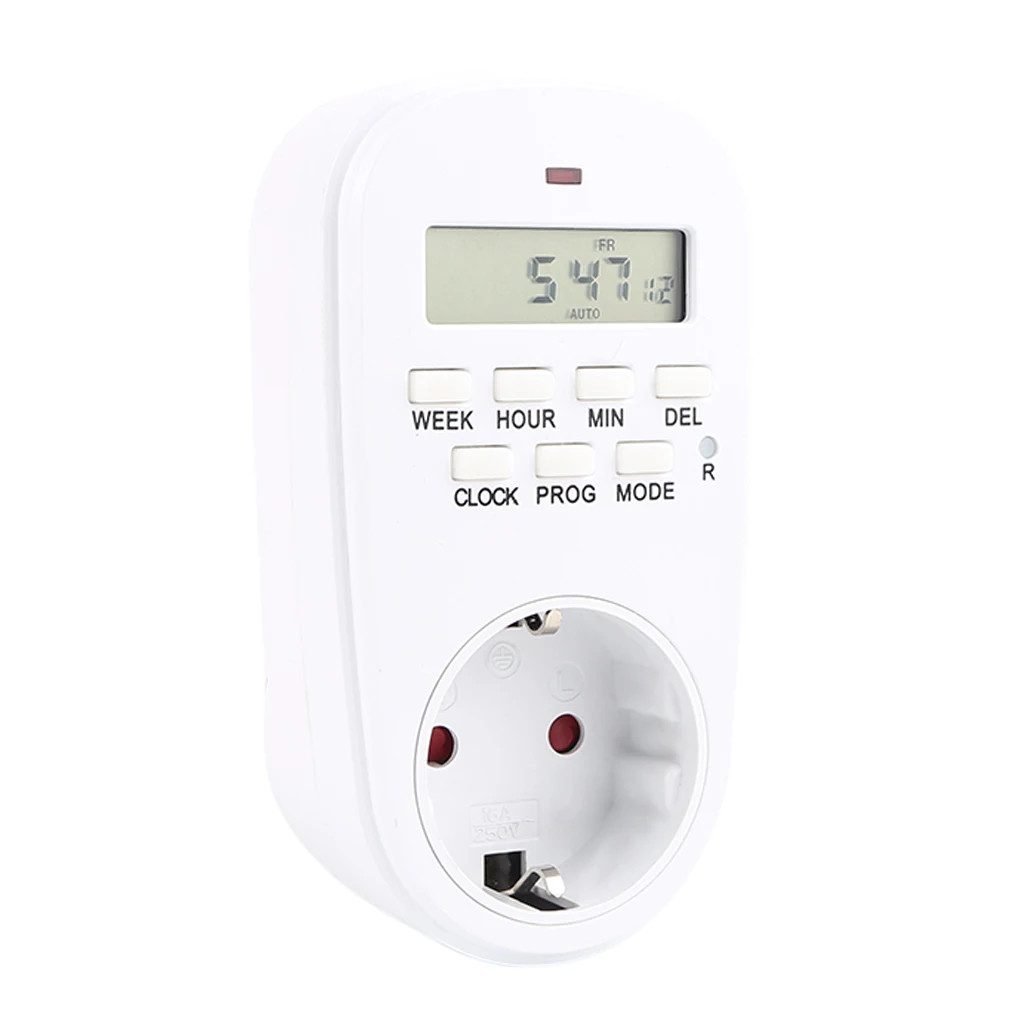 Electronic Plug-in Programmablel LCD Screen 24Hour Timer Switch Socket Adapter EU Plug for Small Home Appliances