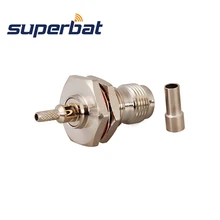 Superbat 10 шт. TNC обжимной разъем Женский переборка уплотнительное кольцо RF разъем для коаксиального кабеля RG174 RG178, RG316, LMR100