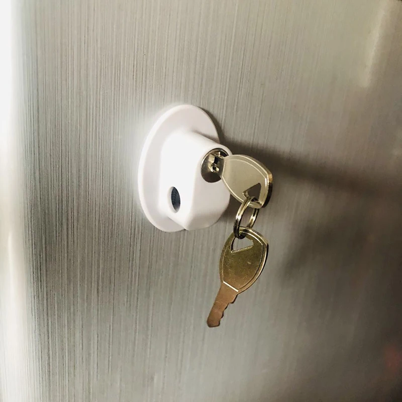 

1 Pcs Baby Safety Locks Stainless Refrigerator Cabinet Drawer Door Lock With 2 Keys Fridge Child Proof Safety Lock