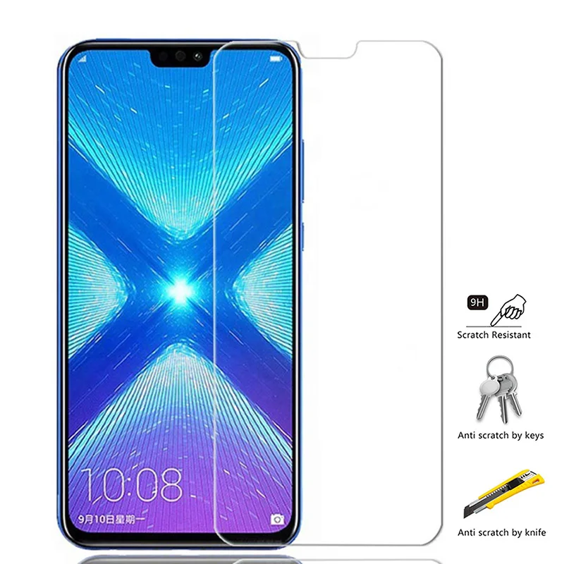 Закаленное стекло для Huawei Honor 10 8x Защитное экрана 9 lite 9i 8 pro 8c легкая Защитная