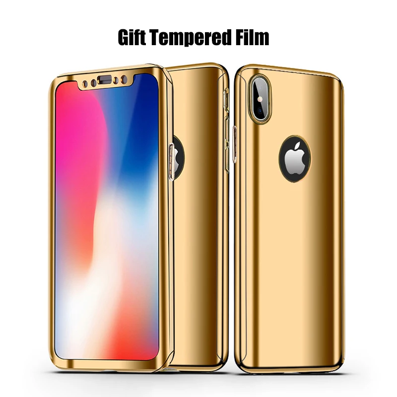 Luxury Plating Bright Phone Case For iphone x Full 360