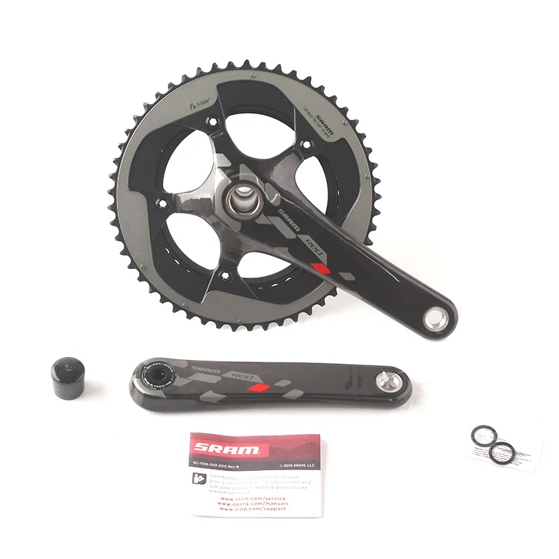 RED 10S Speed Road Bicycle Crankset Carbon Leg 53x39T 177.5mm GXP -in Bicycle Crank & Chainwheel 