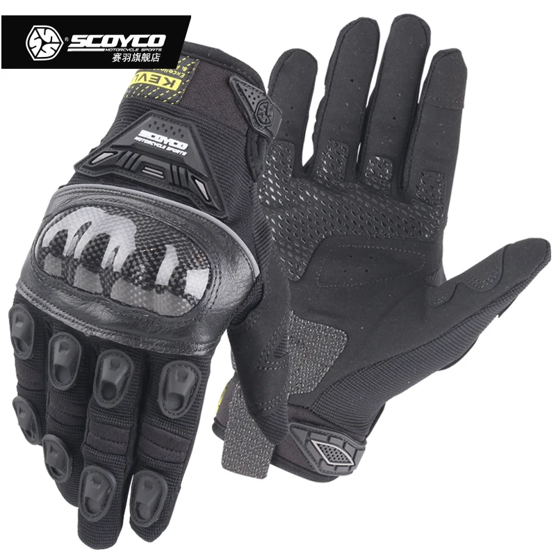 SCOYCO Motorcycle Gloves Carbon Fiber Breathable Gants Moto Finger