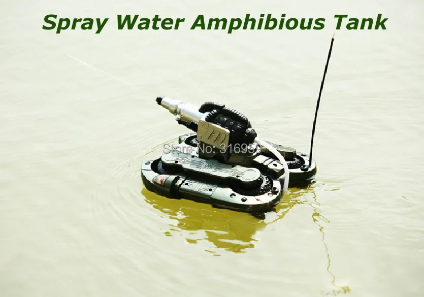 

Super Army Amphibious RC Tank Spray Water Remote Control 6 Channel Simulation Tank Model Electronic Tank Vehicle Model Toy