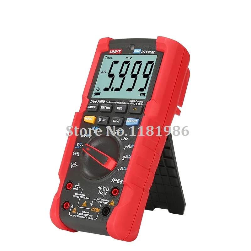  UNI-T UT195M UT-195M Industrial Waterproof True RMS Digital Multimeter Flashlight / Temperature Mea