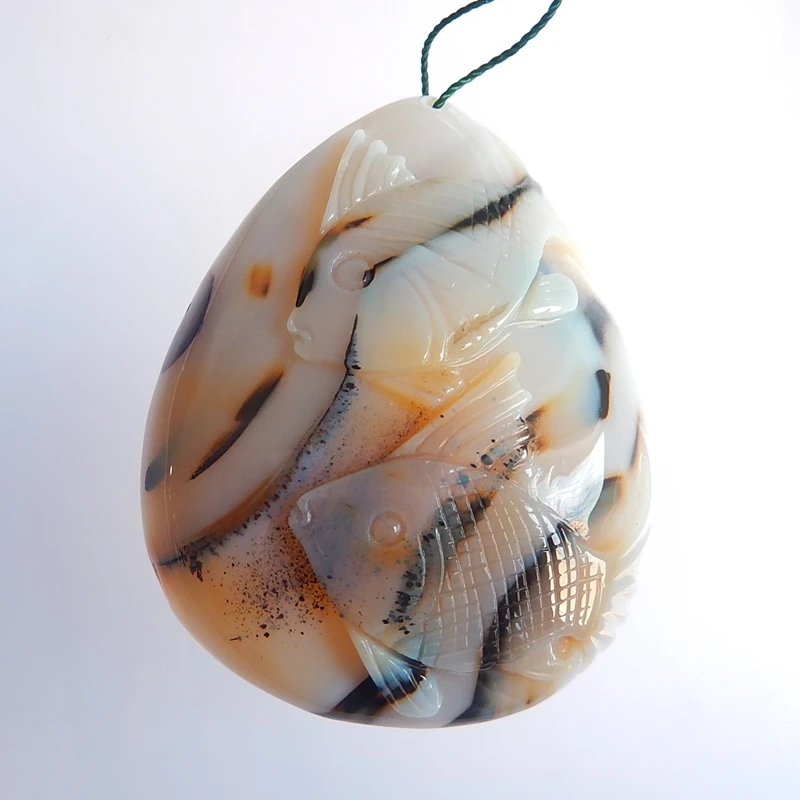 

Natural Stone larimar Carving Shell Cabochon Pairs 14x10x4mm 2.22g