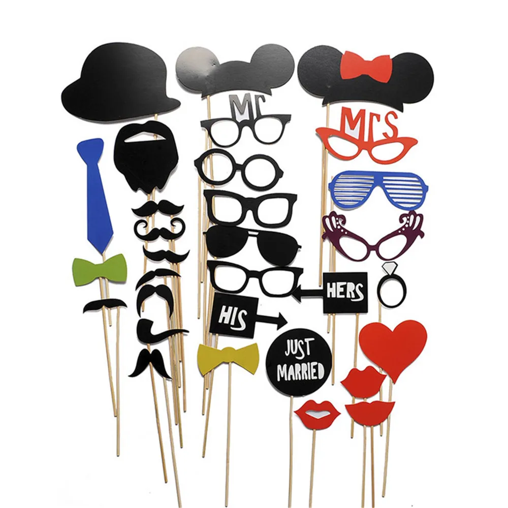 31pcsset wedding photo booth costume props picture frame dress up mask wedding birthday party - Costume Props 31pcsset wedding photo booth costume props picture frame dress up mask wedding birthday party - Costume Props