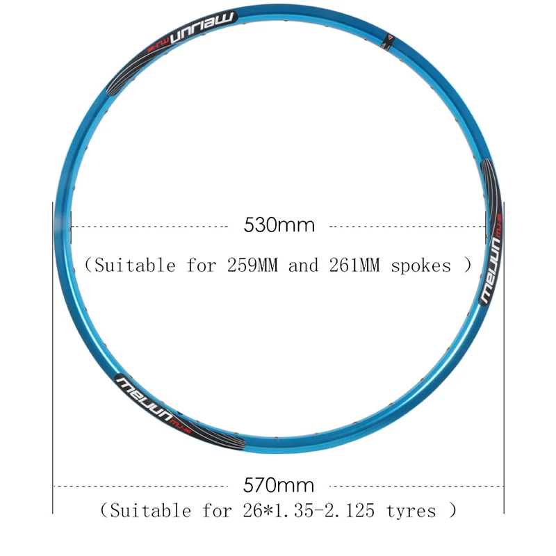 MEIJUN mountain bike ring 26 inch double Aluminum Alloy V disc brake 32 hole 36 hole car wheel rim ring