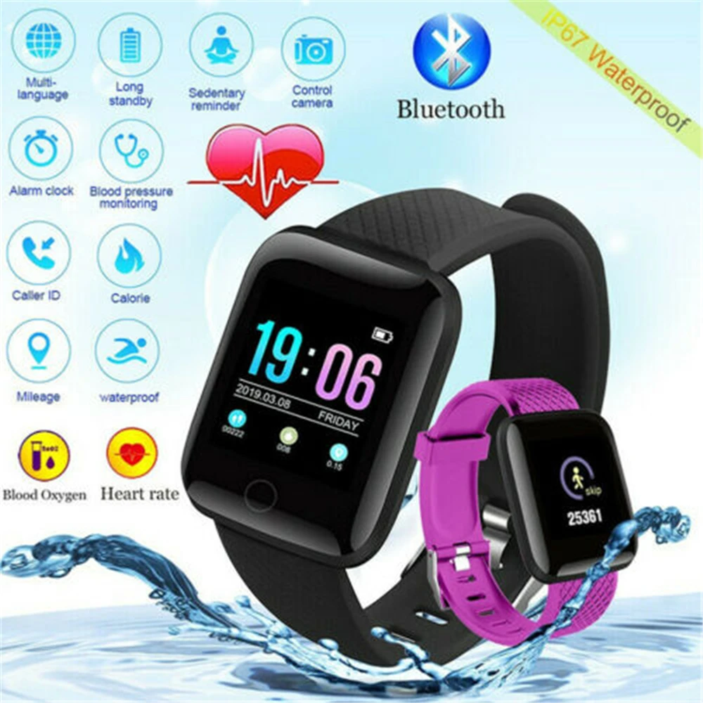 

116 Plus Smart Bracelet Watch Waterproof Sport Health Wristband Heart Rate Monitor Blood Pressure Fitness Activities Tracker