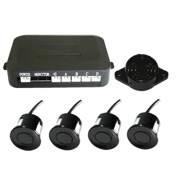

Black Universal Waterproof 12V 4 Parking Sensors Car Auto Reverse Backup Rear Radar System Kit Sound Alert Alarm Indicator Probe