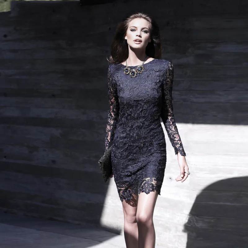 Темно синее короткое коктейльное платье Vestidos de Festa кружевные вечерние платья
