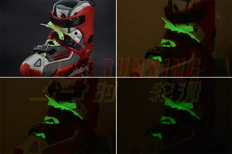 شحن مجاني الرول الزلاجات أحذية الأربطة الأربطة 2 زوج/وحدة الرول الزلاجات 1.8 متر مضيئة الأحذية الدانتيل