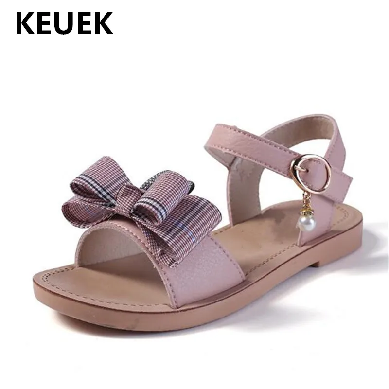 

New Girls Genuine Leather Sandals Children Shoes Princess Toddler Student Open toe Baby Summer Sandals Kids 02