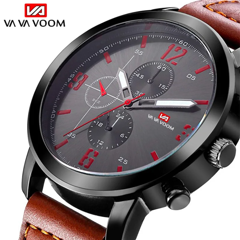 

Man Wrist Watch Luxury Date Day clock Leather Watch Mens Reloj Hombre 2019 big dial watches for men relogios masculino montre
