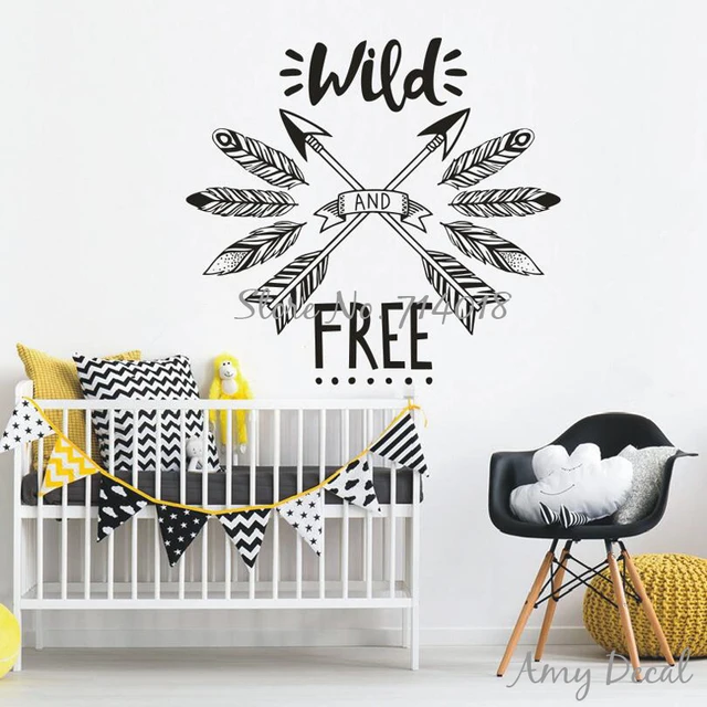 wild and free wall sticker woodland tribal wall decal inspirational