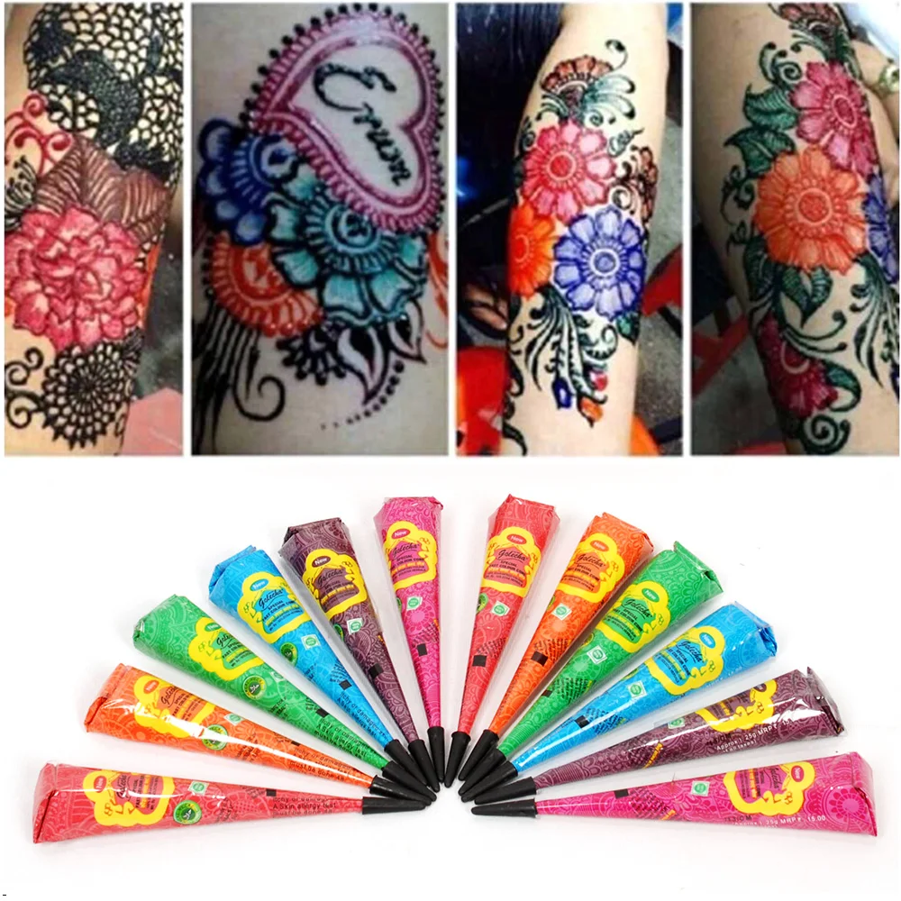 Aliexpress.com : Buy 1pcs Black White Indian Henna Tattoo Paste Natural