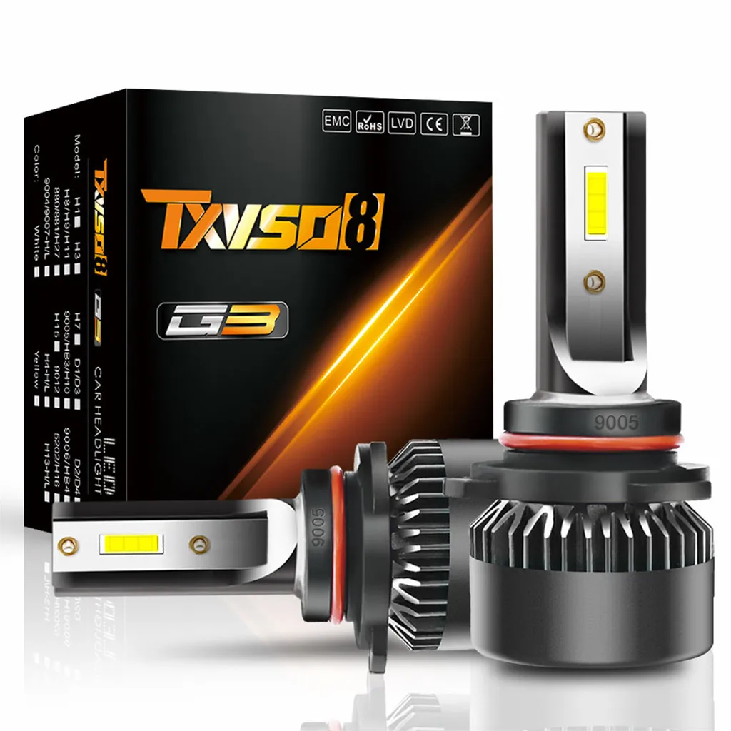 

2 xCar Headlight Bulbs H4/H7/H1/H8/H9/H11/9012/9006/9005 LED Headlight Bulbs High Power Beam White LED Lamps For Cars