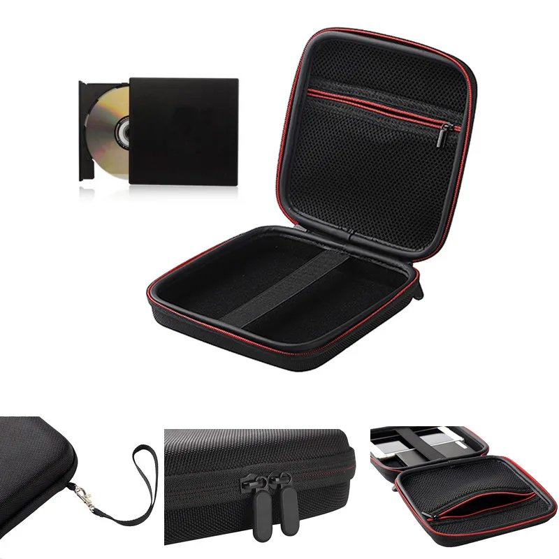

Black Shockproof EVA Storage Bag for DVD Optical Drive Storage Carry Bag New Shockproof Pressure-proof Portable Storage Case