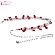 Красный горный хрусталь Blet жемчуга и кристаллов Пояса богемный Испания моды Танцы носить вечернее платье accossories za020