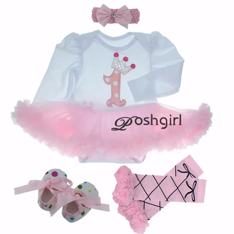 

Birthday Pink Tutu Dresses 1ST Newborns Baby Girl Romper Tutu Dress Set Toddler Infantil roupas de bebe baby clothes NB-24 month