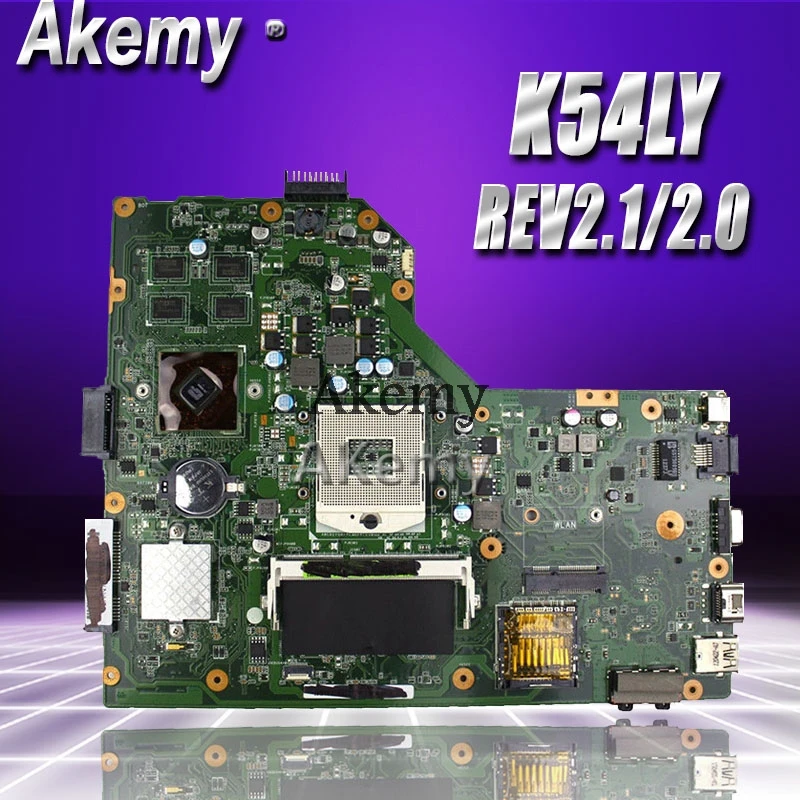 Pаспродажа Akemy K54LY материнская плата для ноутбука ASUS K54L K54LY X54H X54H K54HR X84H тест оригинальный mai nboard REV2.1 2,0 PM