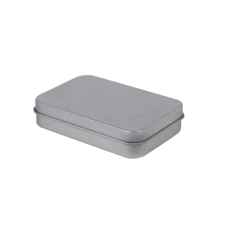 

12 pcs/lot Clamshell Iron Box 88*60*18mm Silver Rectangle Storage Box For Toys Medal Keys Organizer Tin Cans Blank Storage Case