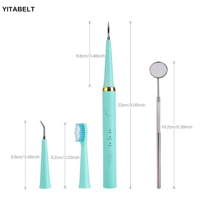 

Electric Dental Calculus Remover Scaler Teeth Vibration Tartar Clean Whitening Toothbrush With Matted Head Mouth Mirror