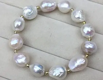 

7.5" 12-13MM NATURAL SOUTH SEA WHITE PEARL BRACELET