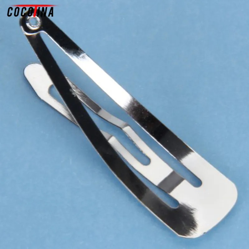 

50pcs/bag Silver Tone Snap Hair Clips Craft Bow 30/40mm Hair Clip Pins for Women Hairpin Hair Styling Accessories