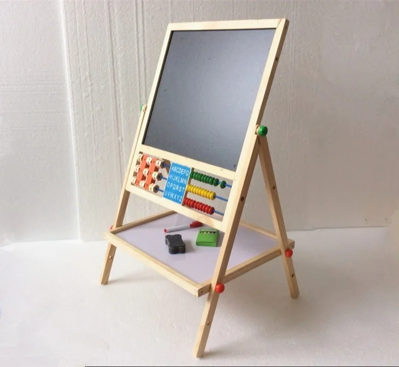 

Free Shipping! Double Faced Educational Wooden Blackboard Multifuncational Baby Learning&Education Drawn Board Drawing Toys Gift