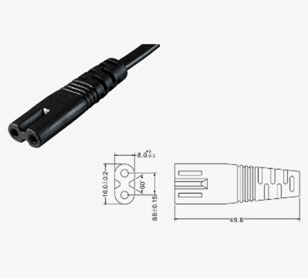 Кабель питания IEC 320 C8 к C7 соединительные кабели Удлинительный кабель для IEC320 30 см