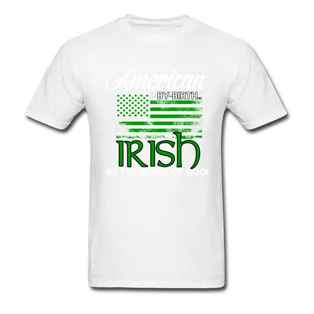Printed On Leisure Summer Autumn Cotton Round Neck Men's Tops & Tees Casual Clothing Shirt Classic Short Sleeve T Shirt IRISH BY THE GRACE OF GOD white