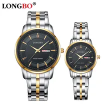 LONGBO Brand Auto Date Quartz Watch Luxury Full Steel Waterproof Watch Lovers Watch Men Women Watches Unisex Hour Clock Montre