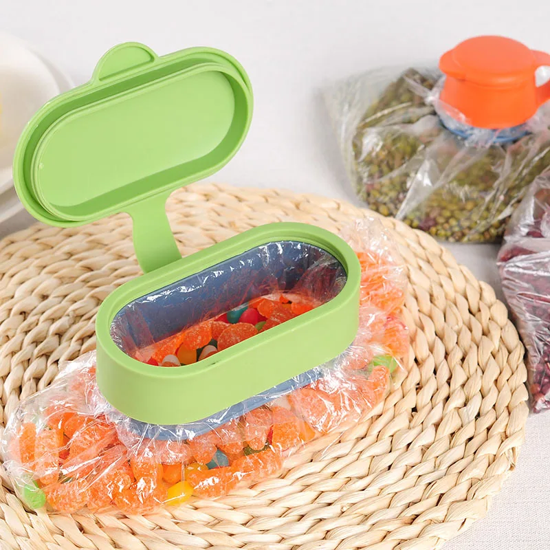 

3pcs/set Multi-functional Hot Plastic Orange Food Kitchen Storage Preserve Sealing Bag Cap Household Kitchen Accessories