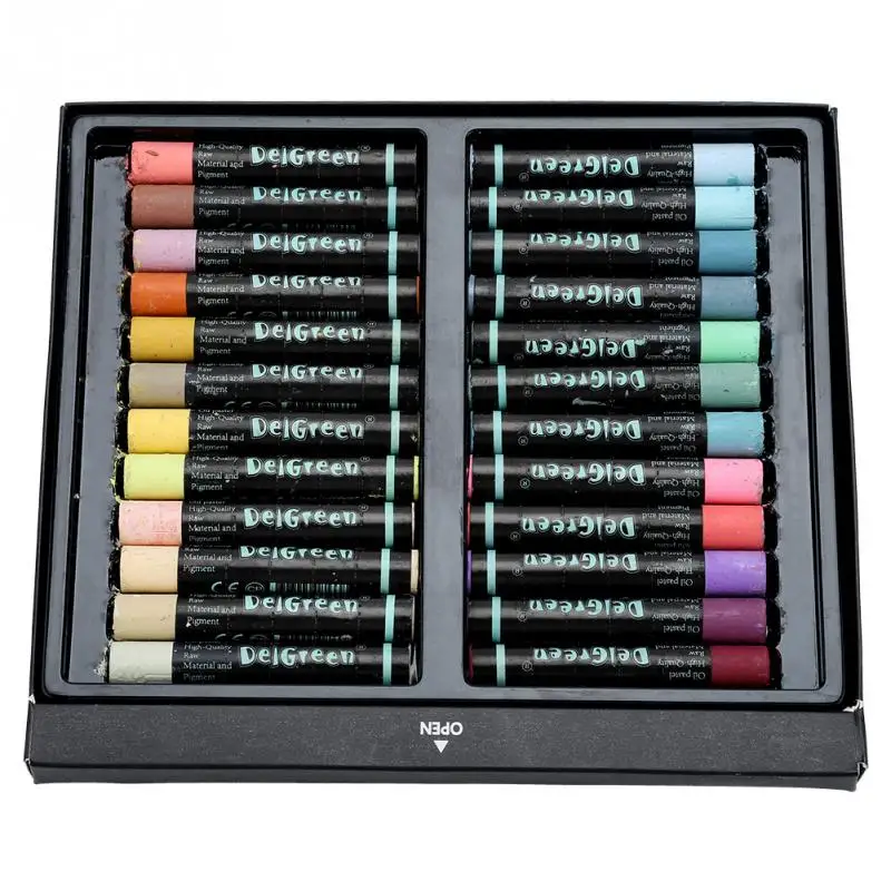 

24 Colors/Set Round Shape Oil Pastel for Artist Students Drawing Pen School Stationery Art Supplies Wax Crayon