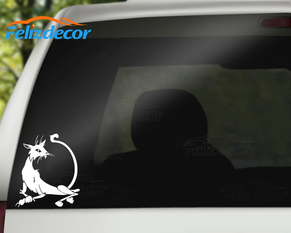 Slender Cat Car Vinyl Car Window Decor Decals Waterproof Removable Art