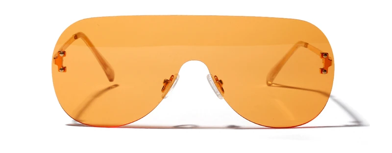 black cat eye sunglasses Peekaboo one piece sunglasses women clear color 2019 summer fashion rimless sun glasses for men oversize metal uv400 red orange purple sunglasses Sunglasses