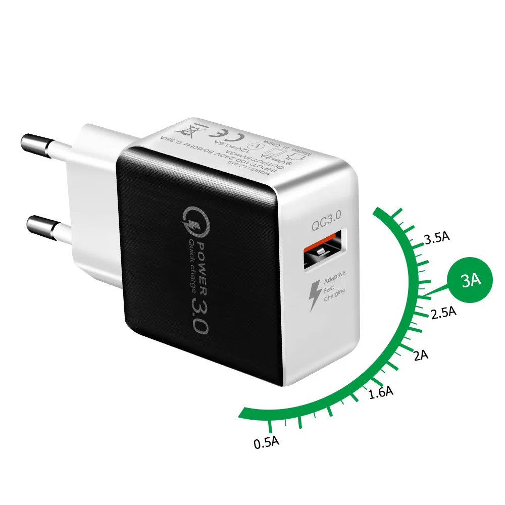 Быстрая зарядка 3,0 USB Зарядное устройство& QC 2,0 Сетевое зарядное устройство для телефона для iPhone samsung S8 S9 Xiaomi Mi 8 быстрых Зарядное устройство для телефона